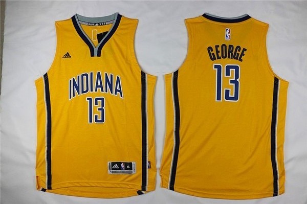 NBA Youth Indlana Pacers 13 Paul George yellow Jerseys